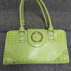 Green Crocodile Pattern Shoulder Bag